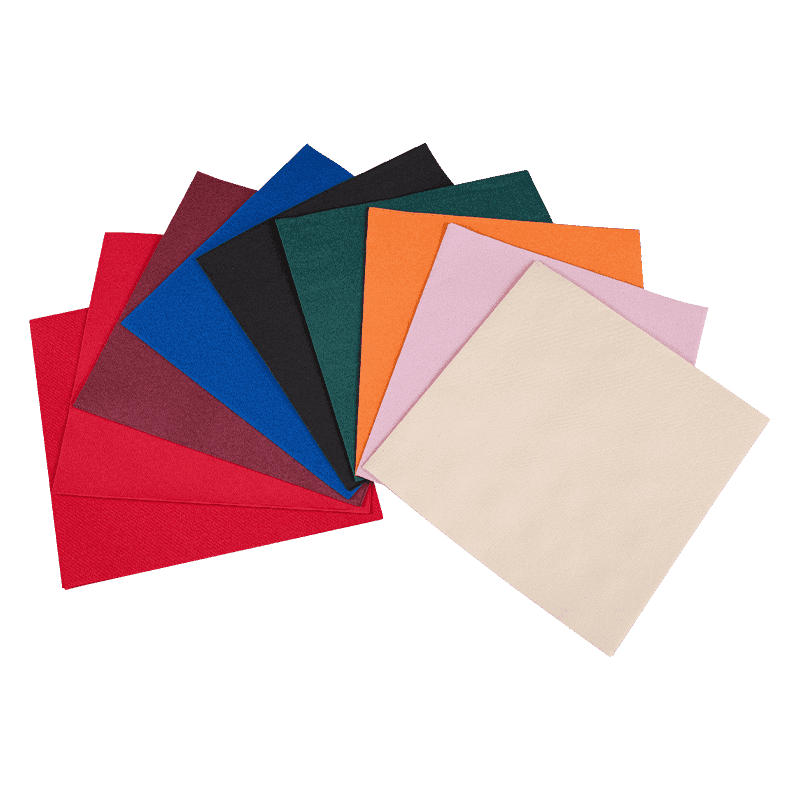 40x40 1/4 Keten benzeri renkli havayolu peçeteleri Tek kullanımlık yüksek kaliteli kağıt peçeteler SJ2102